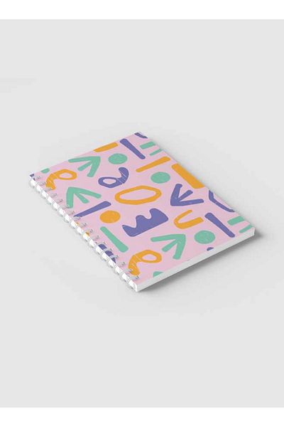 LOWHA Spiral Notebook with Front and Back Hard Covers Featuring Pastel EBook Design