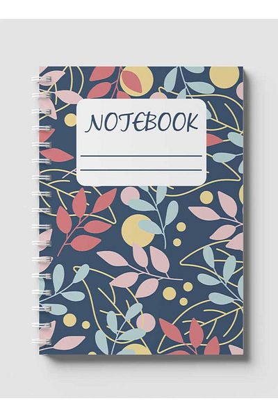 LOWHA Spiral Notebook with Front and Back Hard Covers Featuring Abstract & Floral Design