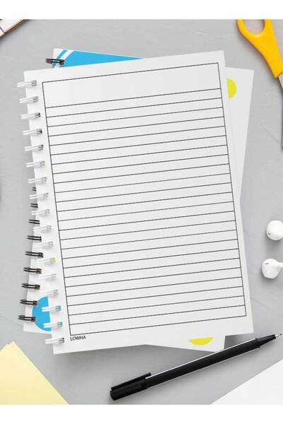 LOWHA دفتر ملاحظات حلزوني مع غلافين أمامي وخلفي صلبين بتصميم دوائر ملونة