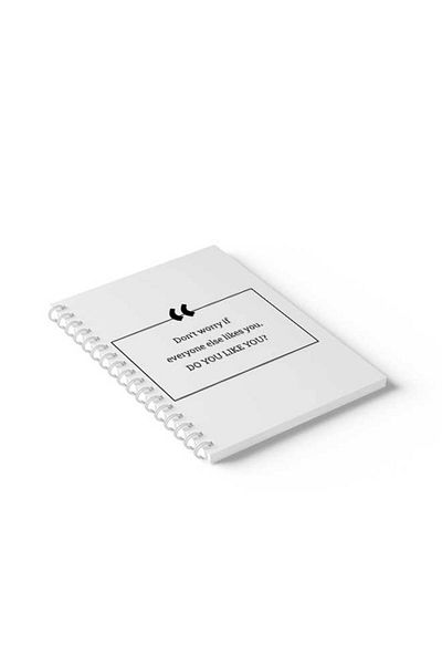 LOWHA Spiral Notebook with Front and Back Hard Covers Featuring English Quote Design