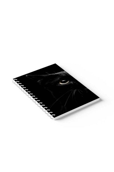LOWHA Spiral Notebook with Front and Back Hard Covers Featuring Cat Design