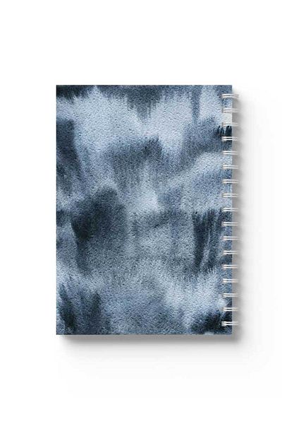 LOWHA Spiral Notebook with Front and Back Hard Covers Featuring Shades of Grey Design