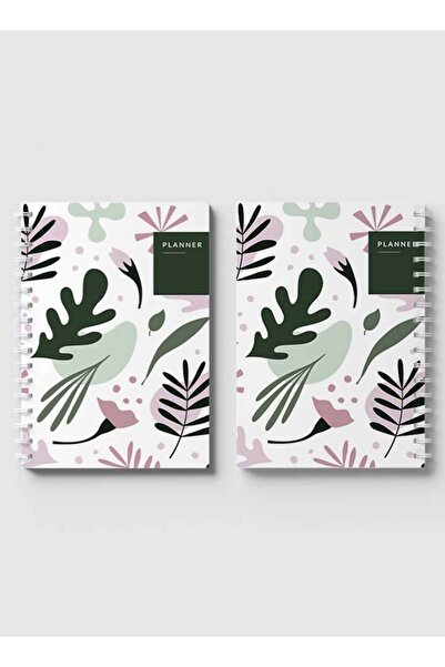 LOWHA دفتر ملاحظات حلزوني مع غلافين أمامي وخلفي صلبين بتصميم مخطط زهور