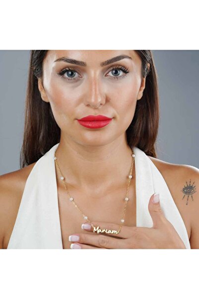 Papatya Silver 925 Ayar Incili Özel Isimli Kolye,isimli Kolye,inci Kolye,