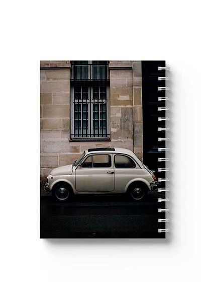 LOWHA Spiral Notebook with Front and Back Hard Covers Featuring Classic Car Design
