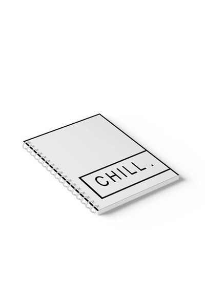 LOWHA Spiral Notebook with Front and Back Hard Covers Featuring Chill Design