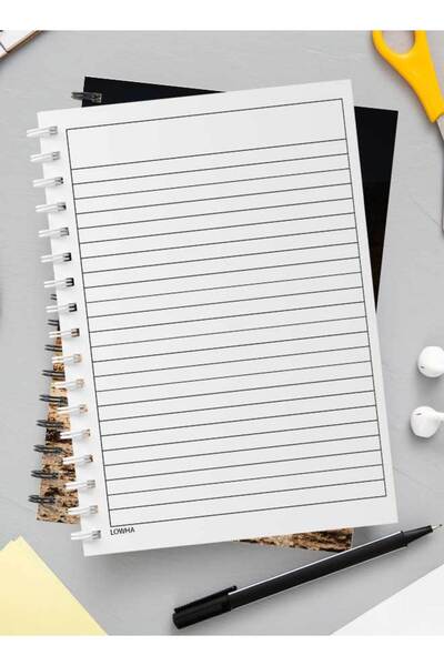 LOWHA دفتر ملاحظات حلزوني مع غلافين أمامي وخلفي صلبين بتصميم رائد فضاء جالس