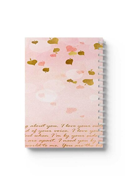 LOWHA دفتر ملاحظات حلزوني مع غلافين أمامي وخلفي صلبين بتصميم قلوب صغيرة