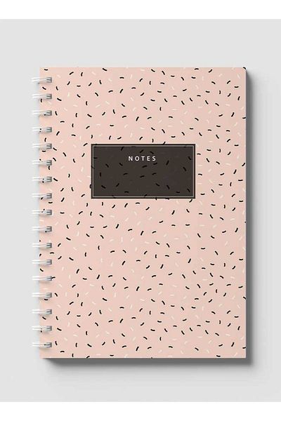 LOWHA Spiral Notebook with Front and Back Hard Covers Featuring Abstract Confettis Design