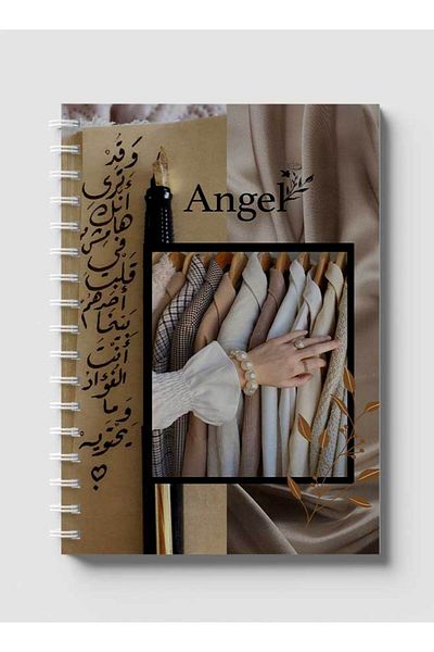LOWHA Spiral Notebook with Front and Back Hard Covers Featuring Angel Design