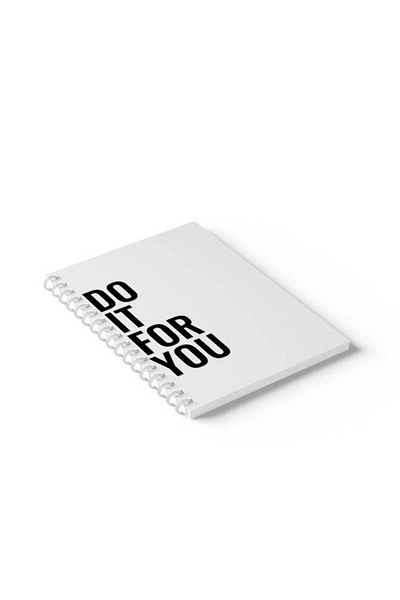 LOWHA Spiral Notebook with Front and Back Hard Covers Featuring Do It for You Design