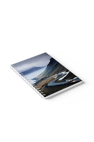 LOWHA Spiral Notebook with Front and Back Hard Covers Featuring Mountain Alley Design
