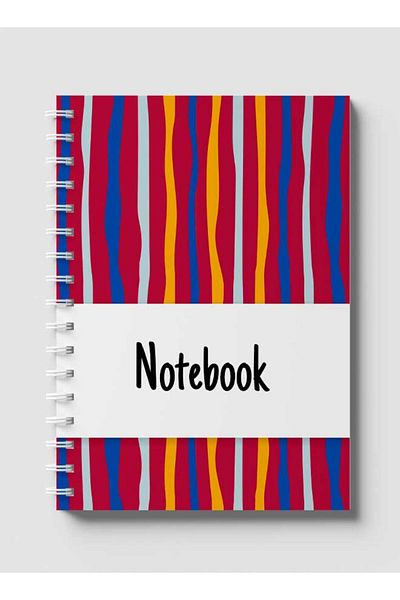 LOWHA Spiral Notebook with Front and Back Hard Covers Featuring Colorful Striped Design