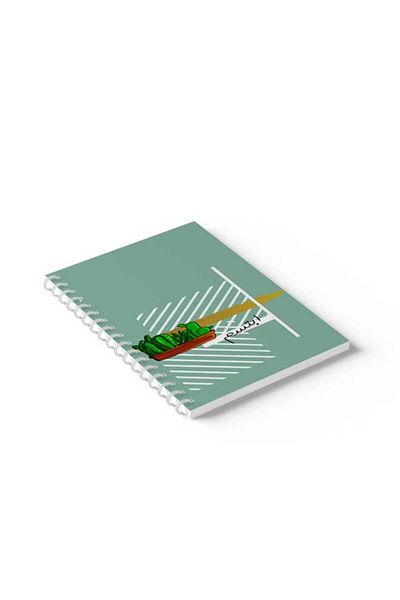 LOWHA Spiral Notebook with Front and Back Hard Covers Featuring Arabic Smile with Cactus Design