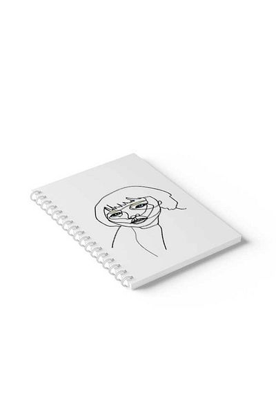 LOWHA Spiral Notebook with Front and Back Hard Covers Featuring Girl Design