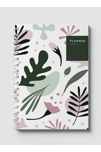 LOWHA Spiral Notebook with Front and Back Hard Covers Featuring Floral Planner Design