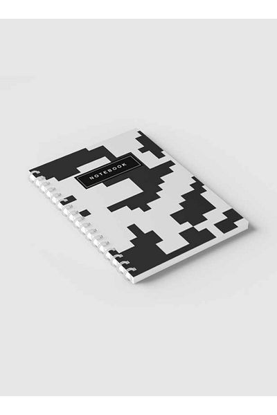 LOWHA Spiral Notebook with Front and Back Hard Covers Featuring Military Camouflage Design