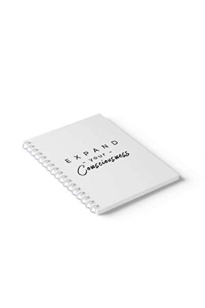 LOWHA دفتر ملاحظات حلزوني مع غلافين أمامي وخلفي صلبين يتميز بتصميم "سُع نطاق وعيك"