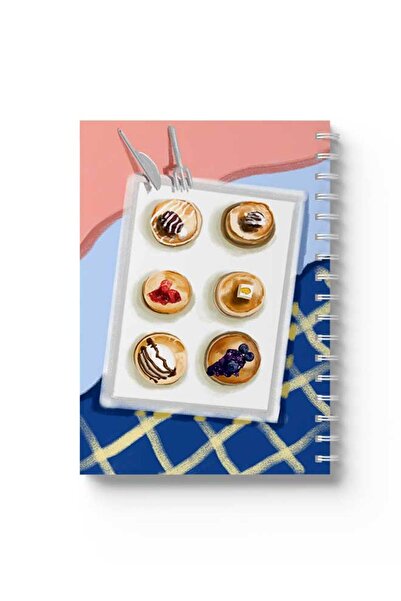 LOWHA دفتر ملاحظات حلزوني مع غلافين أمامي وخلفي صلبين بتصميم حلوى