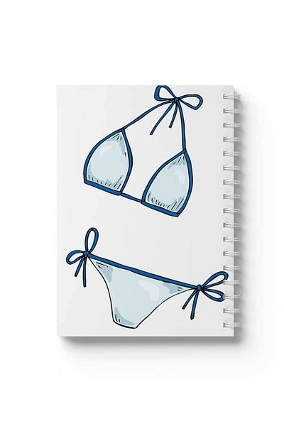LOWHA Spiral Notebook with Front and Back Hard Covers Featuring Swimsuit Design
