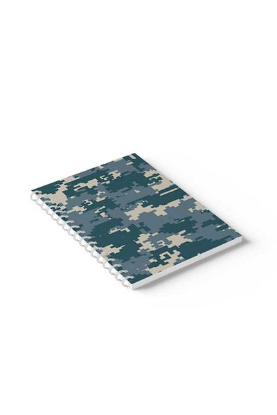 LOWHA Spiral Notebook with Front and Back Hard Covers Featuring Pixels Design