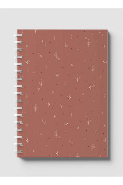 LOWHA Spiral Notebook with Front and Back Hard Covers Featuring Floral Design