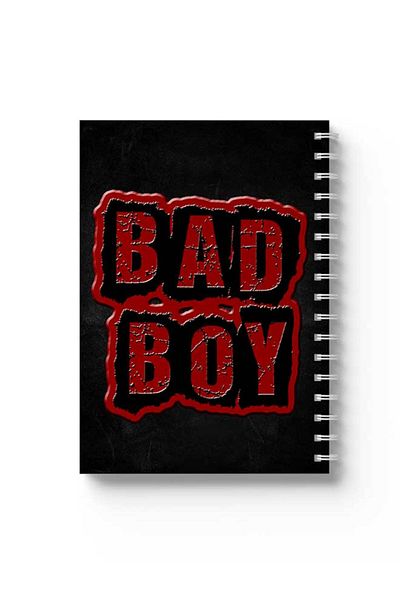 LOWHA Spiral Notebook with Front and Back Hard Covers Featuring Bad Boy Design