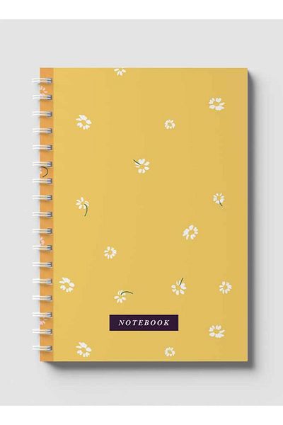 LOWHA Spiral Notebook with Front and Back Hard Covers Featuring Flower Design