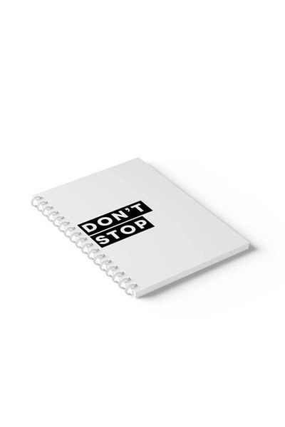 LOWHA دفتر ملاحظات حلزوني مع غلافين أمامي وخلفي صلبين بتصميم Dont Stop