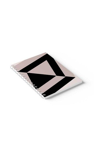 LOWHA Spiral Notebook with Front and Back Hard Covers Featuring Black Triangle Design