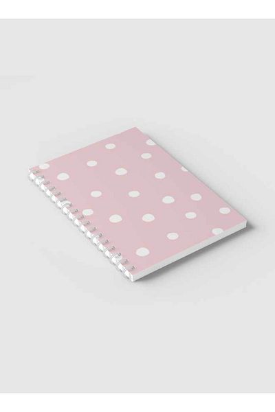LOWHA Spiral Notebook with Front and Back Hard Covers Featuring White Dots Design