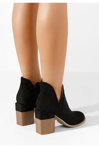 B T Shoes Black Camelia chunky heel ankle boots