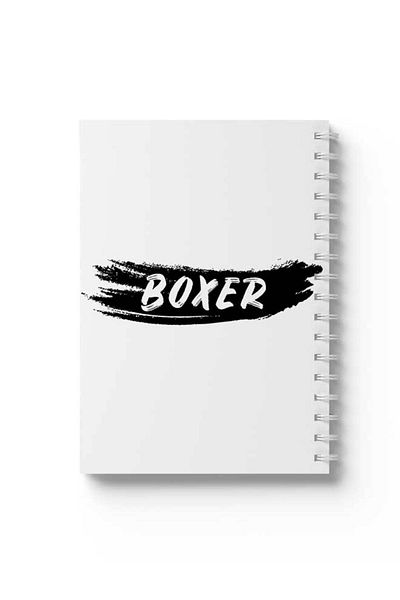 LOWHA Spiral Notebook with Front and Back Hard Covers Featuring Boxer Design