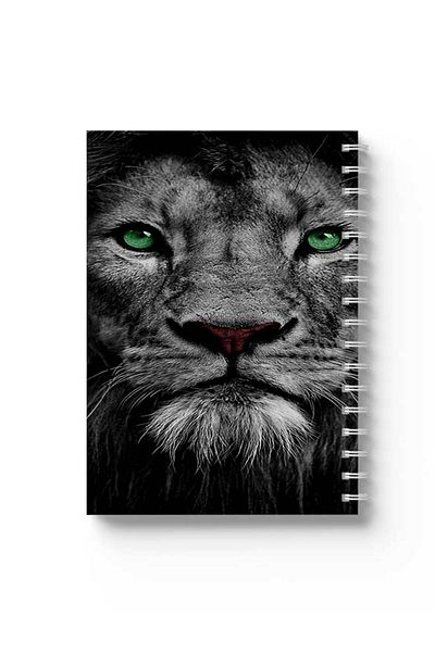 LOWHA Spiral Notebook with Front and Back Hard Covers Featuring Lion Design