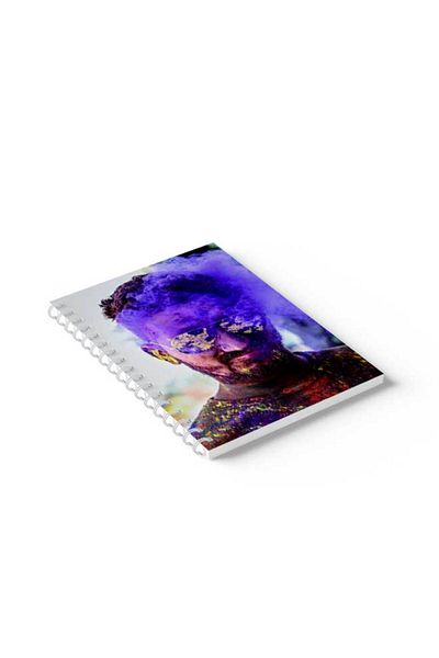 LOWHA Spiral Notebook with Front and Back Hard Covers Featuring Holi Feastival Design