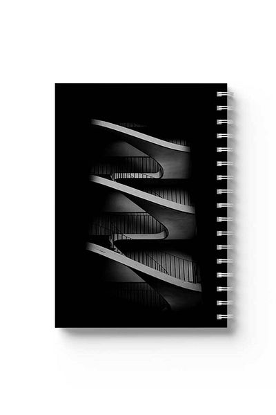 LOWHA Spiral Notebook with Front and Back Hard Covers Featuring Stairs Design