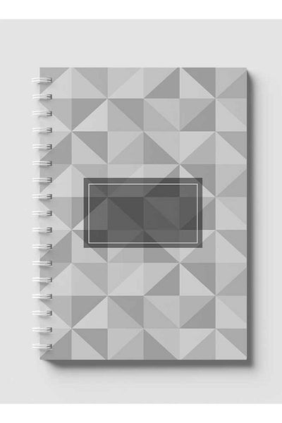 LOWHA Spiral Notebook with Front and Back Hard Covers Featuring Polygonal Style Design