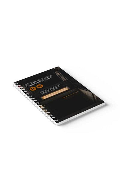 LOWHA Spiral Notebook with Front and Back Hard Covers Featuring 23 Street Station Design