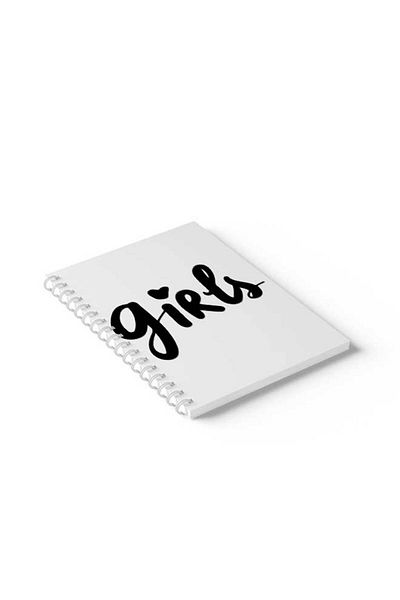 LOWHA Spiral Notebook with Front and Back Hard Covers Featuring Girls Design