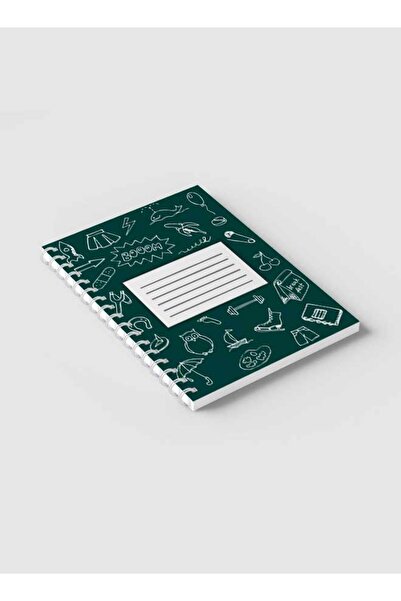 LOWHA دفتر ملاحظات حلزوني مع غلافين أمامي وخلفي صلبين بتصميم العودة إلى المدرسة