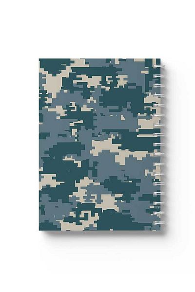 LOWHA Spiral Notebook with Front and Back Hard Covers Featuring Pixels Design