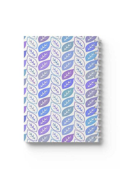 LOWHA Spiral Notebook with Front and Back Hard Covers Featuring Leaves Design