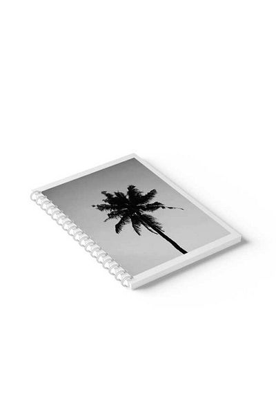 LOWHA Spiral Notebook with Front and Back Hard Covers Featuring Palm Design
