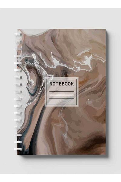 LOWHA Spiral Notebook with Front and Back Hard Covers Featuring Watercolor Earth Style Paint Design