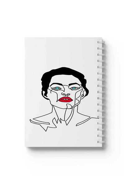 LOWHA Spiral Notebook with Front and Back Hard Covers Featuring Woman Design