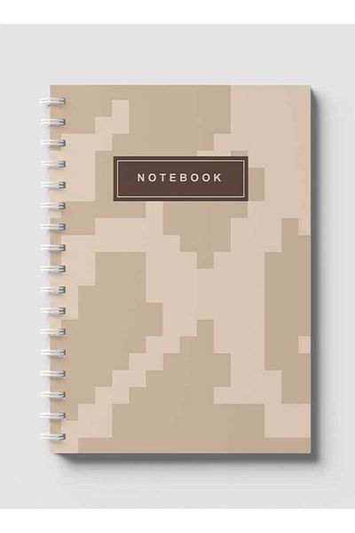 LOWHA Spiral Notebook with Front and Back Hard Covers Featuring Dessert Camouflage Design