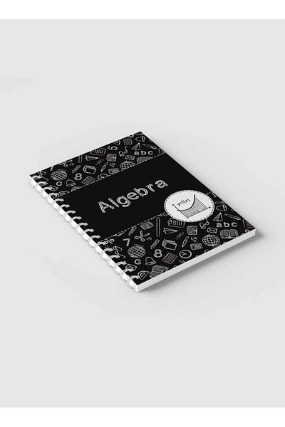 LOWHA Spiral Notebook with Front and Back Hard Covers Featuring Algebra Design