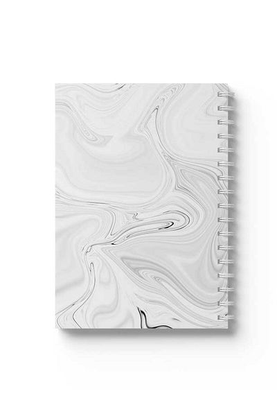 LOWHA Spiral Notebook with Front and Back Hard Covers Featuring Marble Design