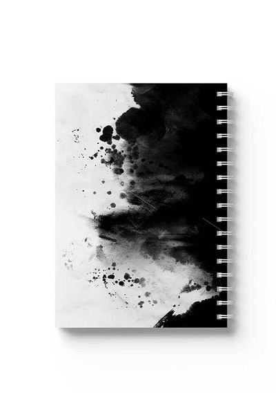 LOWHA Spiral Notebook with Front and Back Hard Covers Featuring Black Smoke Design