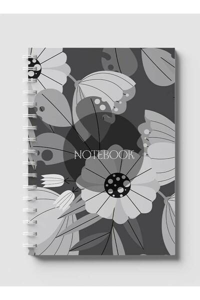 LOWHA دفتر ملاحظات حلزوني مع غلافين أمامي وخلفي صلبين يتميز بتصميم زهور كلاسيكي